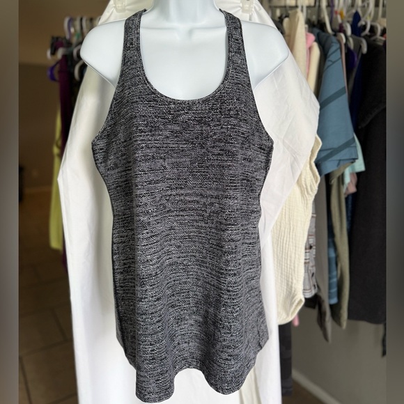 Lululemon Cool Racerback II *Nulu Twillines White Black Size 12 - Picture 5 of 10